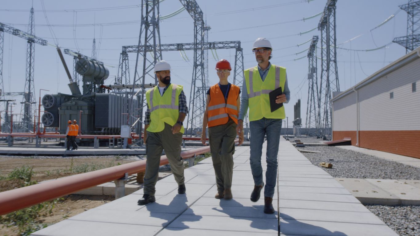 Engineers point at transmission lines