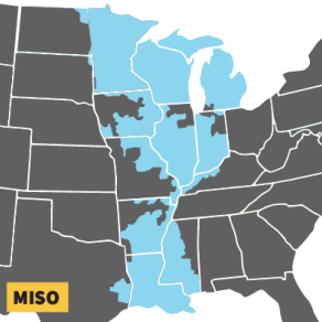 Midcontinent Independent System Operator (MISO) map (Source: FERC)